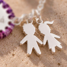Cargar imagen en el visor de la galería, Pulsera personalizada de plata .925 con placa circular grabada y bordada, foto 5