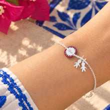 Cargar imagen en el visor de la galería, Pulsera personalizada de plata .925 con placa circular grabada y bordada, foto 2
